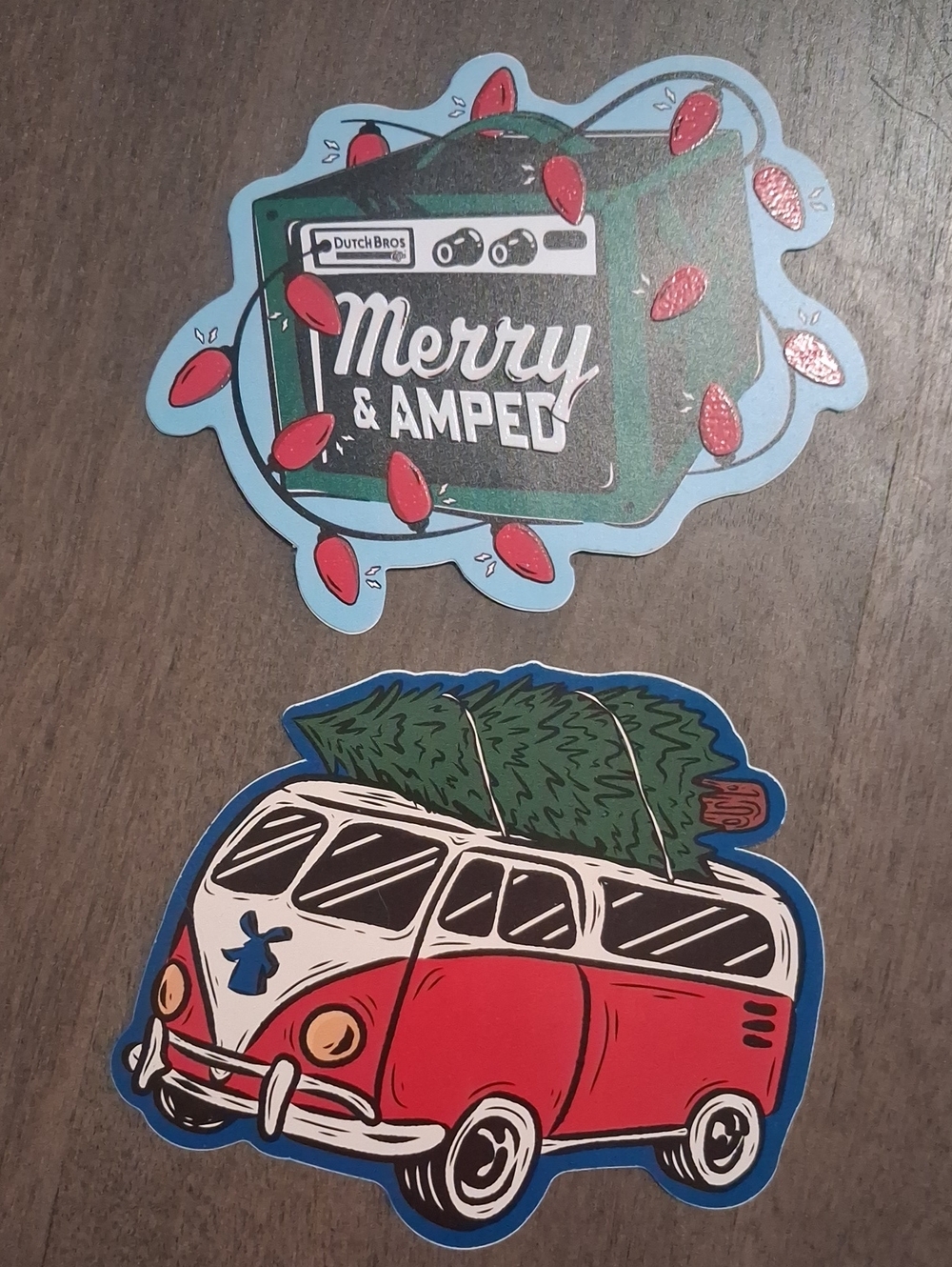 Dutch Bros Green Amp with Red Lights Sticker